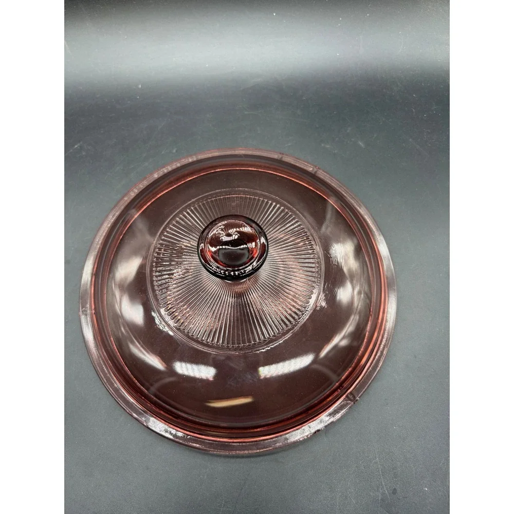 Visions by Corning Cranberry Glass 1.5L Saucepan with Lid V-1.5-B Made in USA